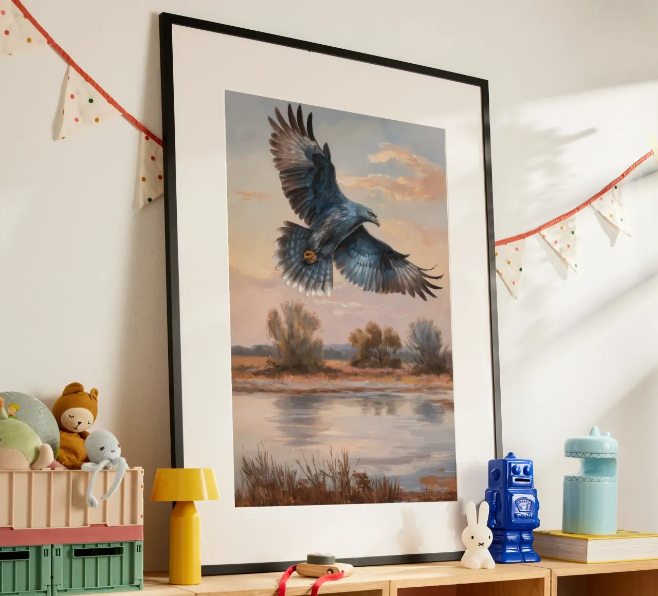 Zwevende symfonie van de wildernis poster met kunststof frame van Verve Pigments