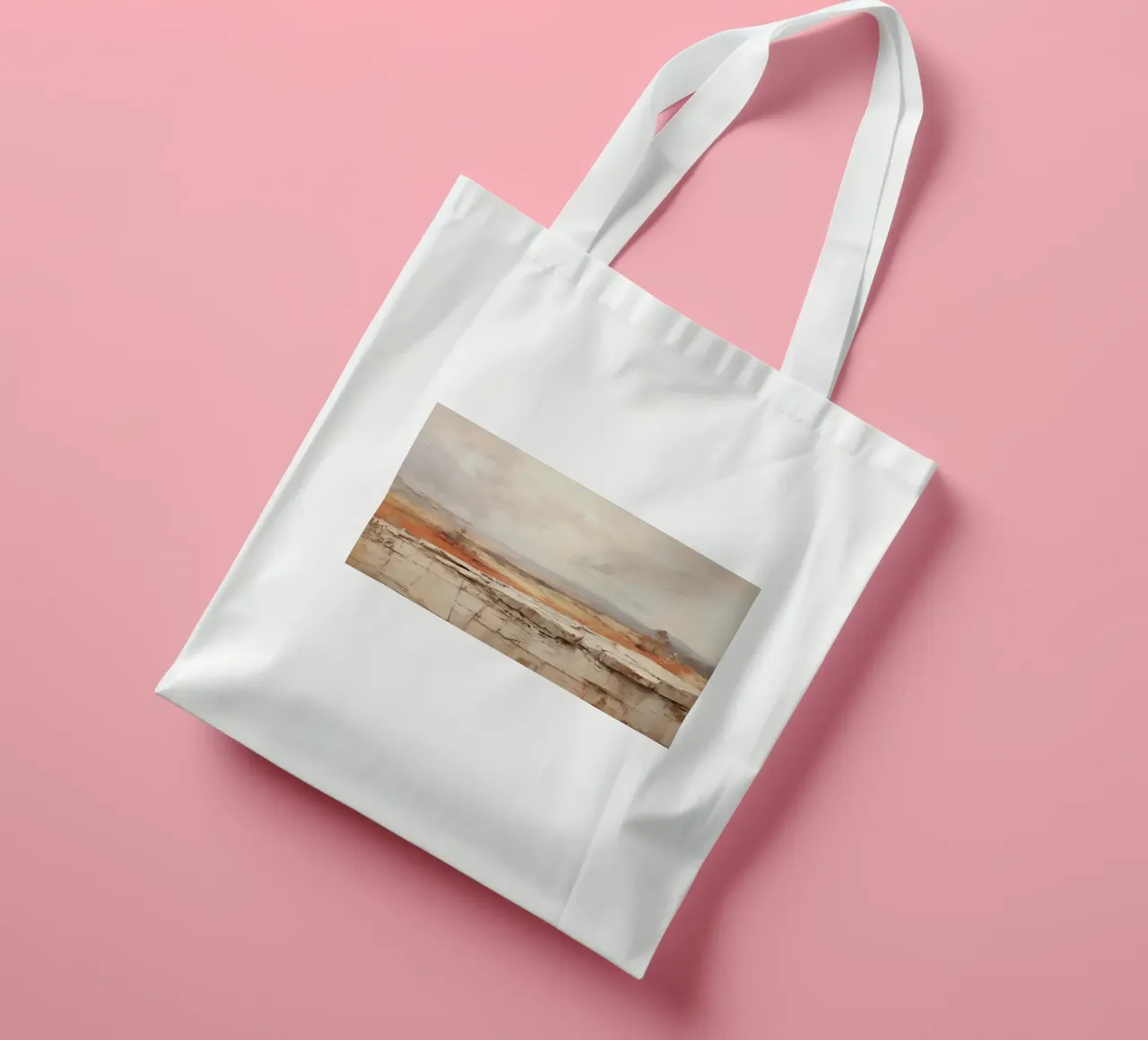 Paesaggio con i colori della sabbia borsa in juta da Imagine