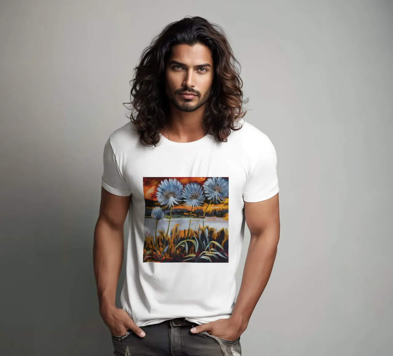 Floral Inferno Blaze t-shirt by Verve Pigments