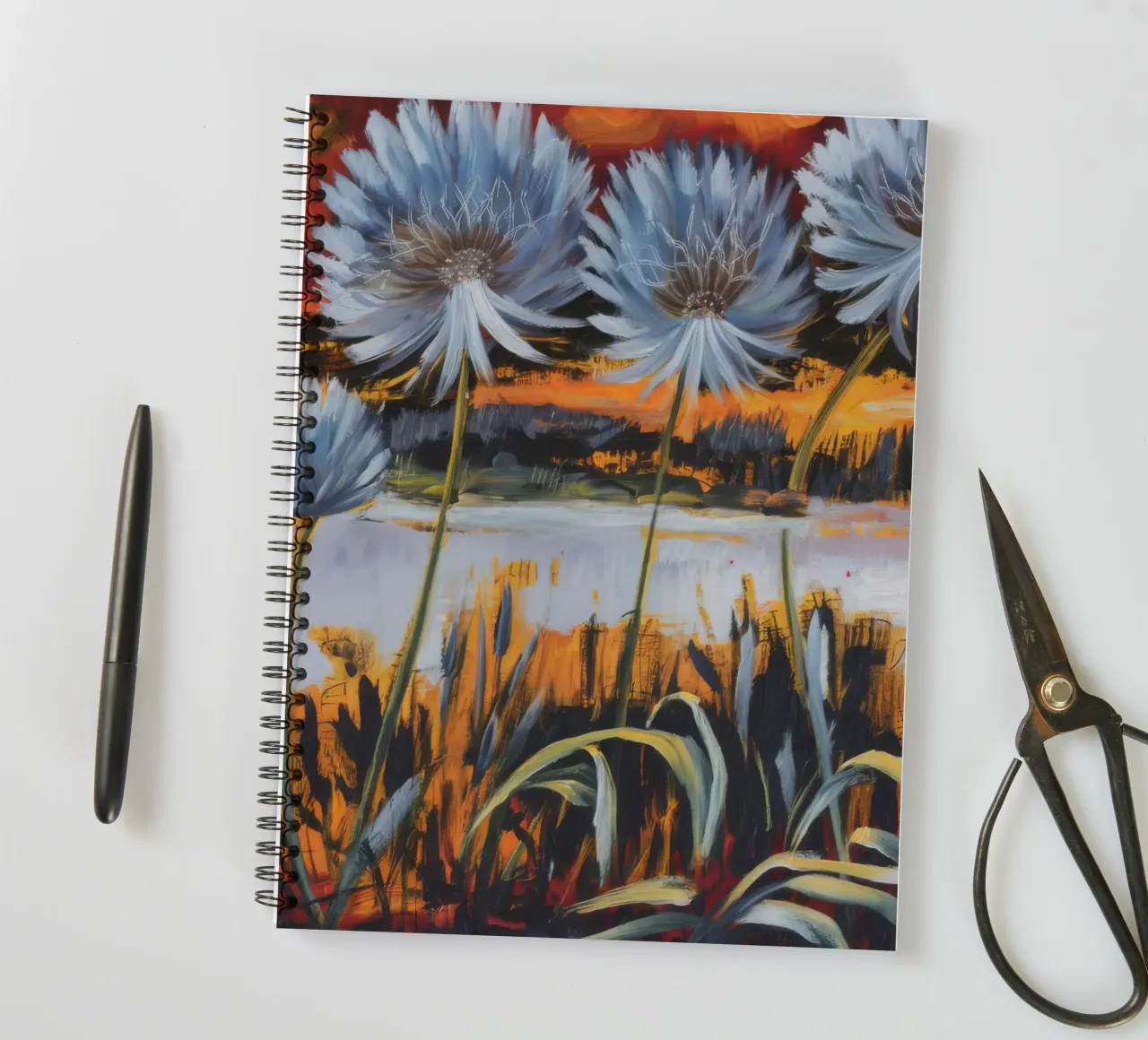 Bloemen Inferno Blaze notitieboek met spiraal van Verve Pigments