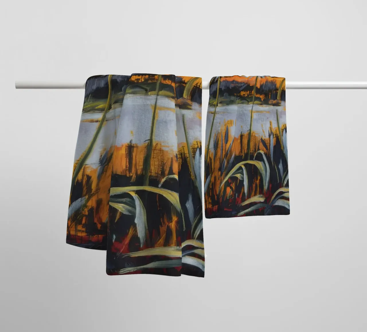 Bloemen Inferno Blaze badhanddoek van Verve Pigments