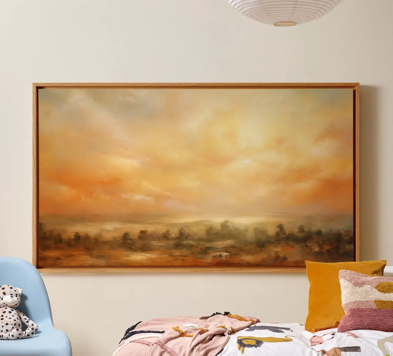 Paesaggio dai colori caldi tela con Cornice a cassetta da Imagine