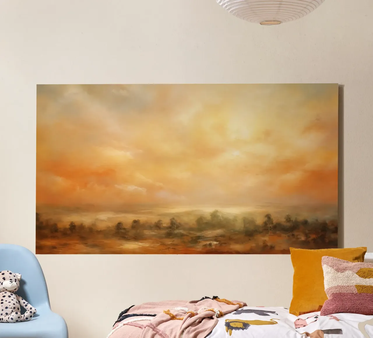 Paesaggio dai colori caldi tela con Cornice a cassetta da Imagine