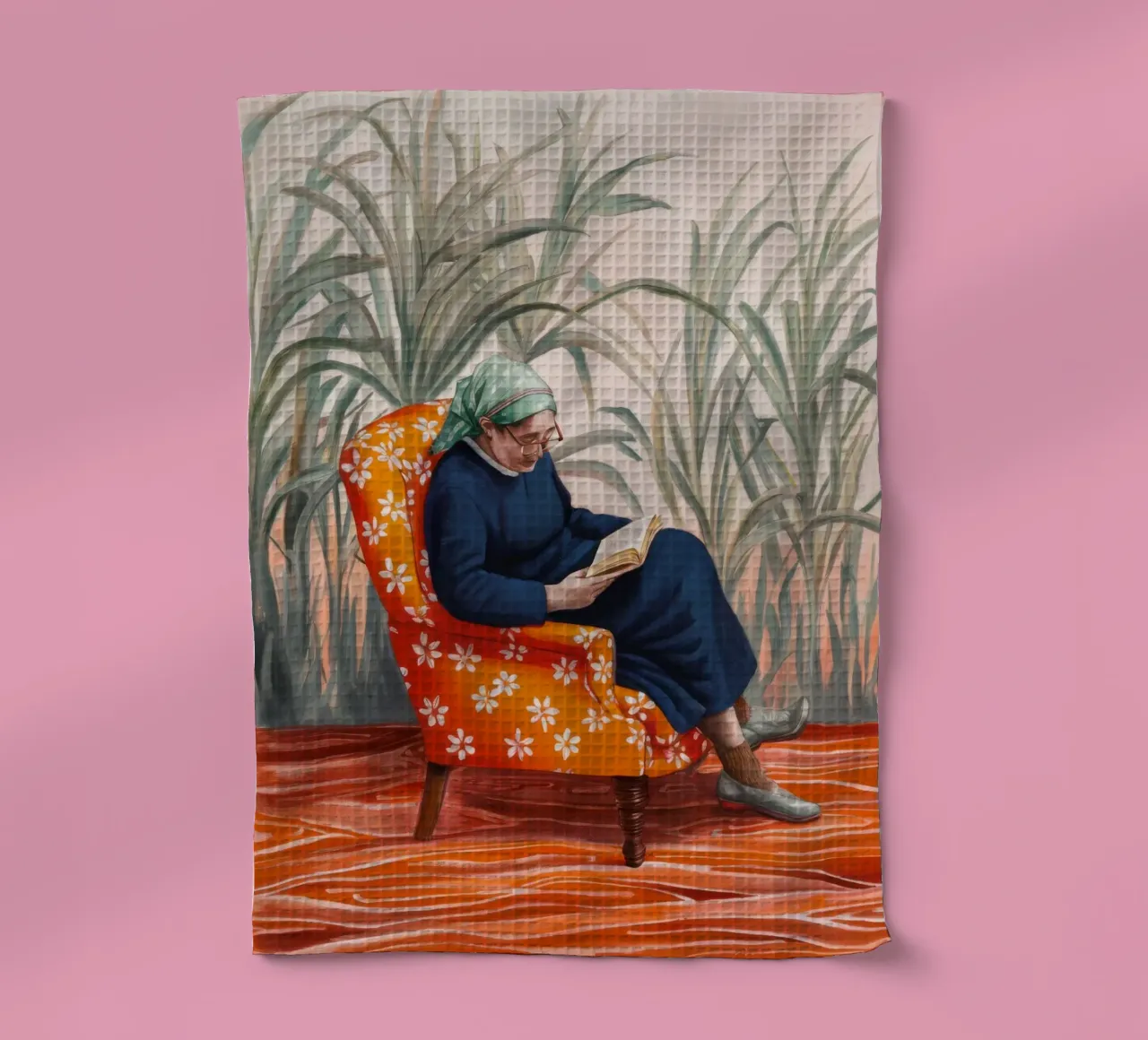 Rituel de lecture en solitaire torchon de Verve Pigments