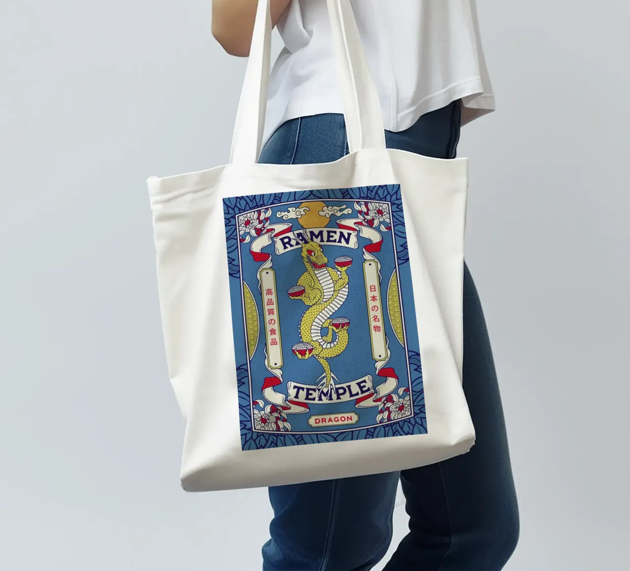 Ramen Temple Dragon tote bag by daylight design studio