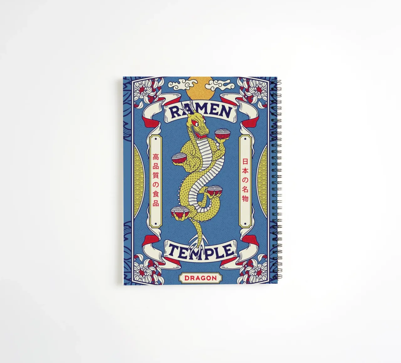 Ramen Temple Dragon spiral notebook by daylight design studio
