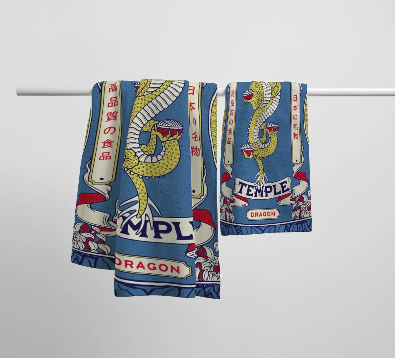 Ramen Temple Dragon towel by daylight design studio
