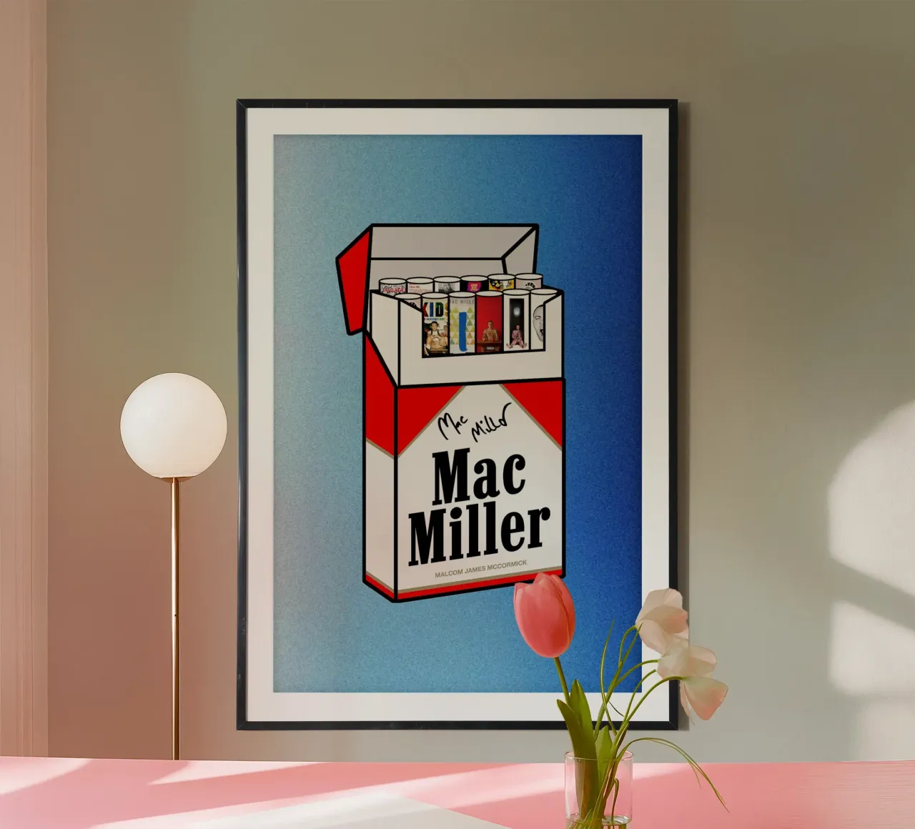 Mac Miller - Pacchetto Discografia poster con telaio in plastica da rockytamoe