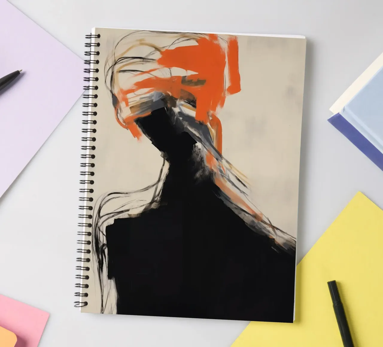 Silhouet abstract spiral notebook by Imagine