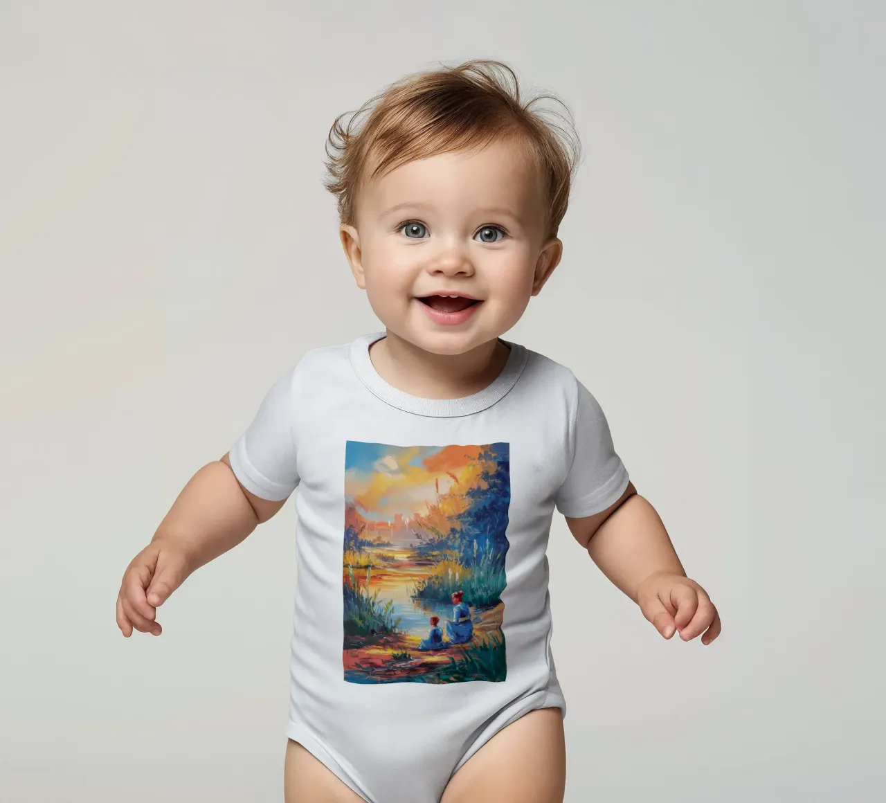 Sussurri del fiume Cremisi body neonato maniche corte da Verve Pigments