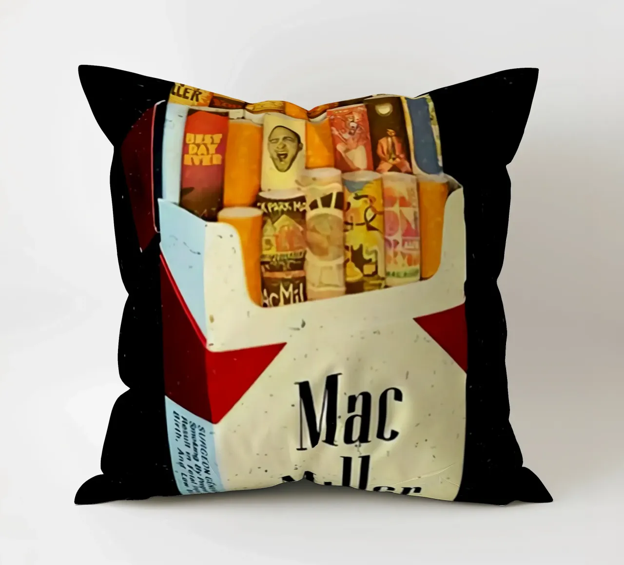 Mac Miller - Wrapped in Sound decorative cushion by rockytamoe