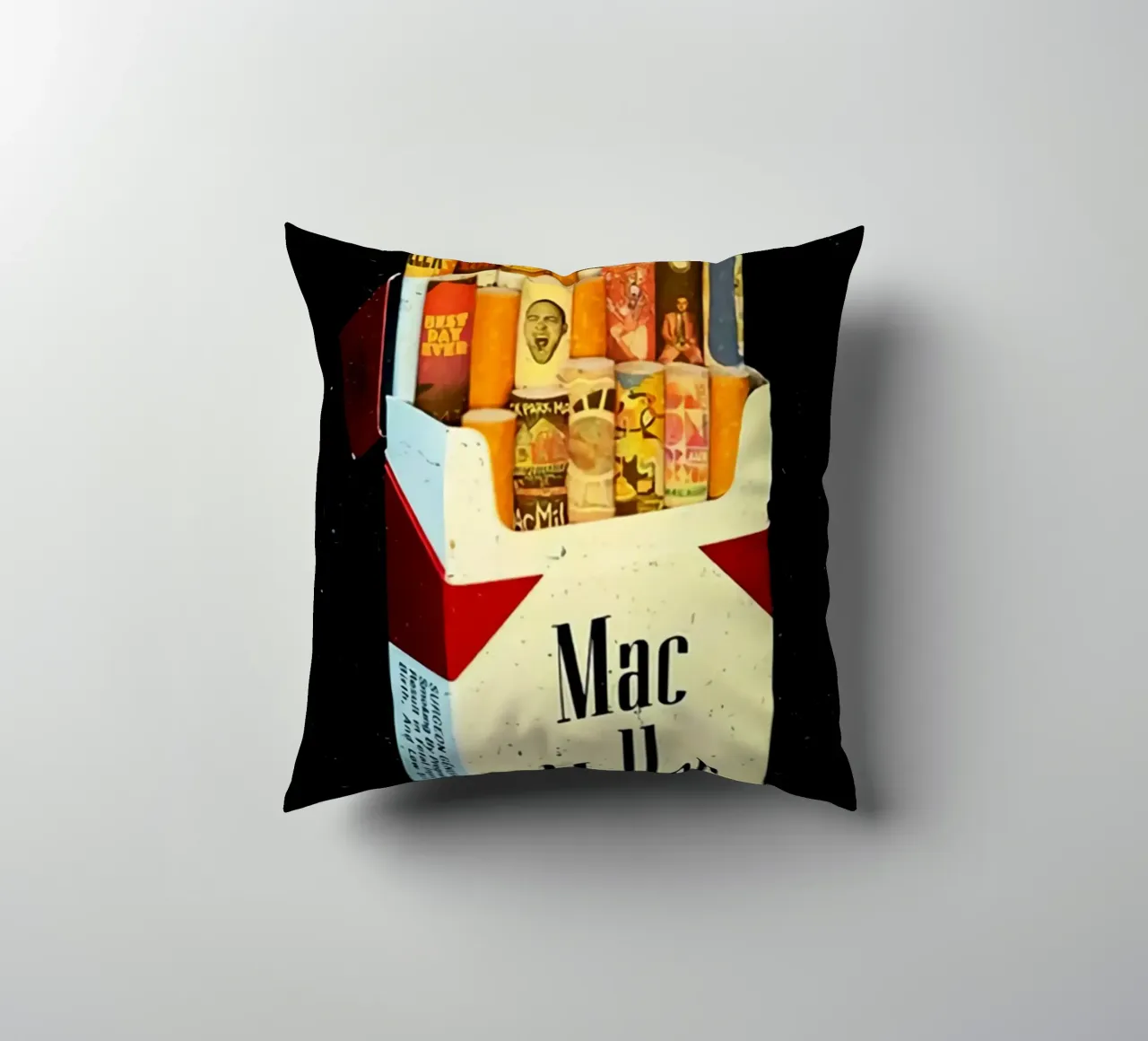Mac Miller - Wrapped in Sound decorative cushion by rockytamoe
