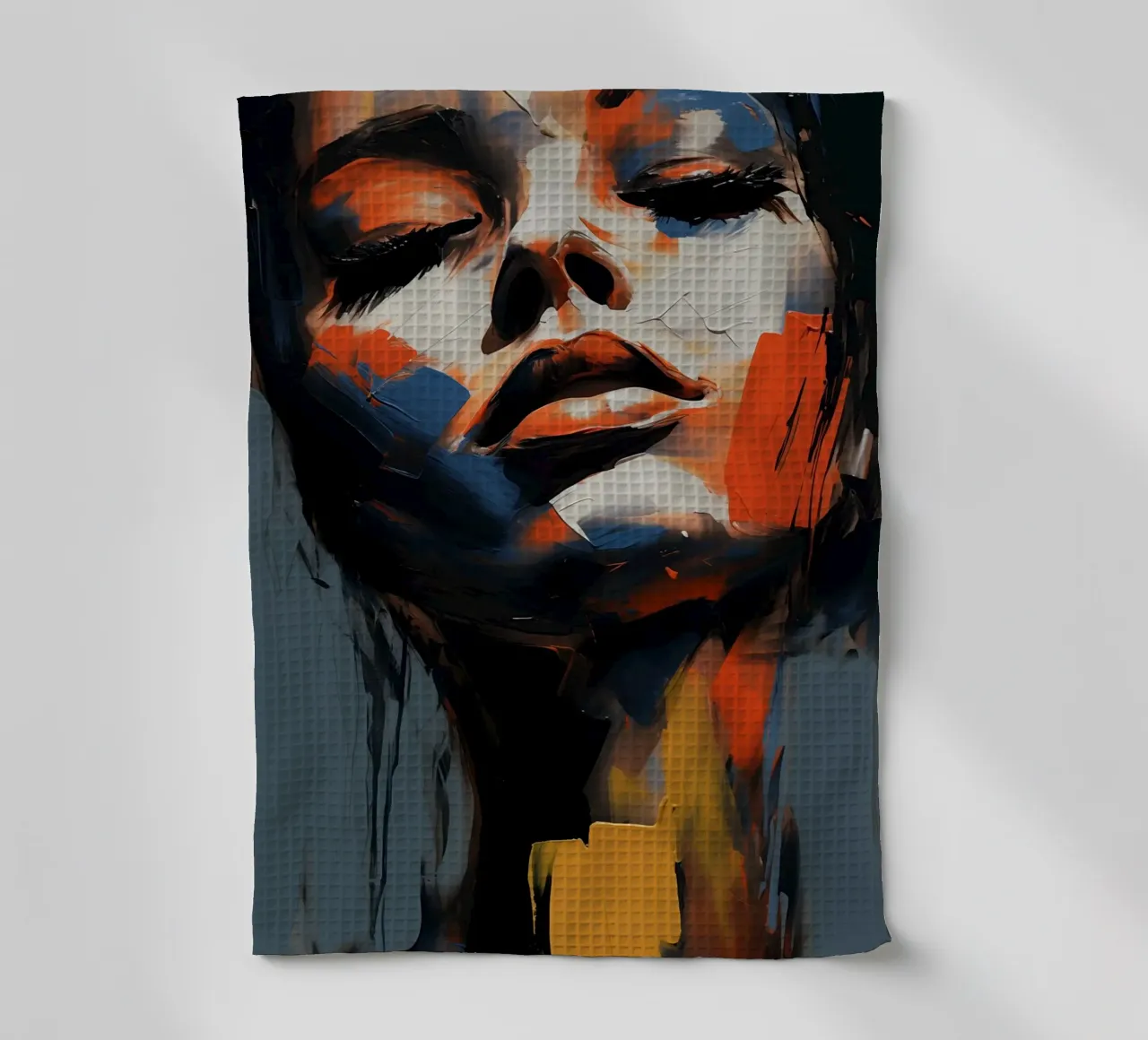 Abstract face tea towel by Imagine