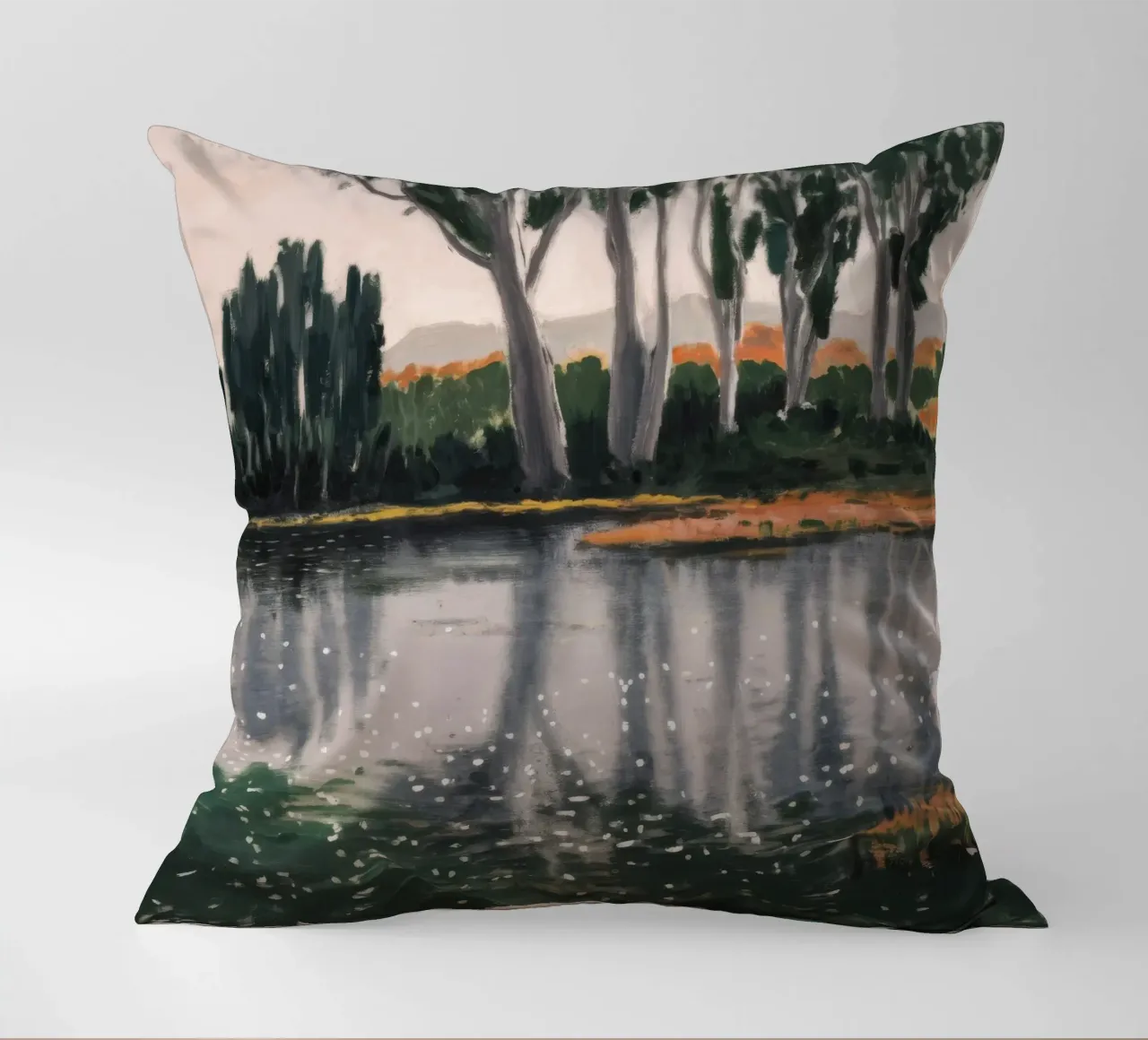 Balletto sull'albero della riflessione cuscino da Verve Pigments