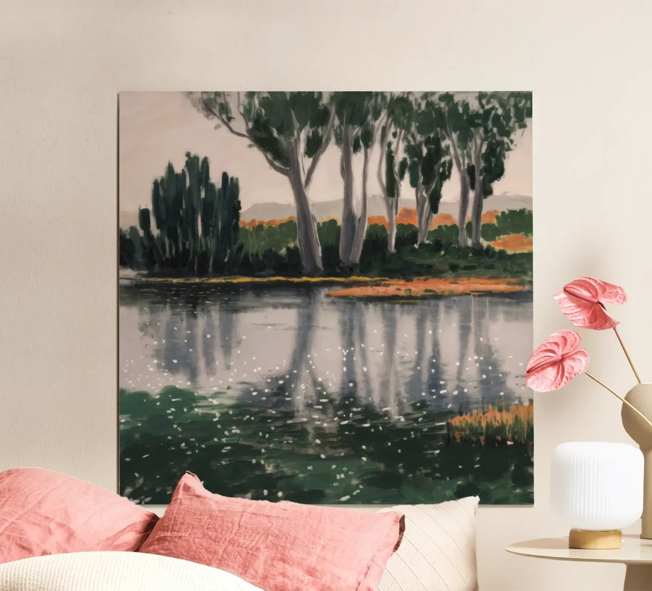 Balletto sull'albero della riflessione poster con telaio in plastica da Verve Pigments