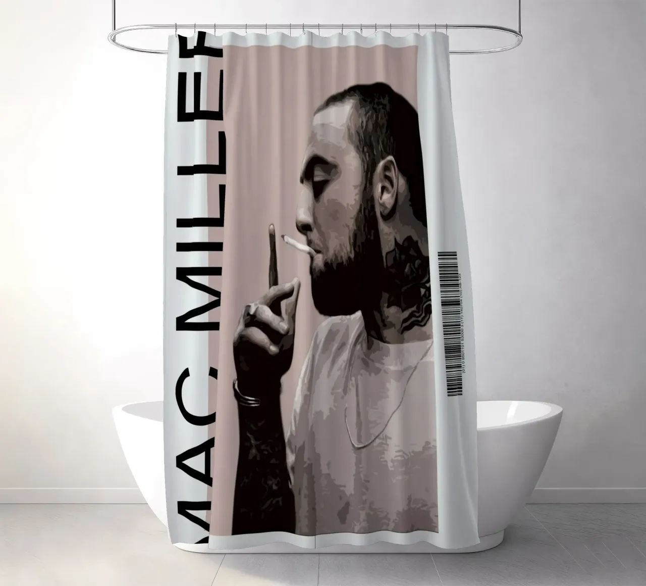 Find Me With A Smile - Mac Miller Zitat Poster Duschvorhang von rockytamoe