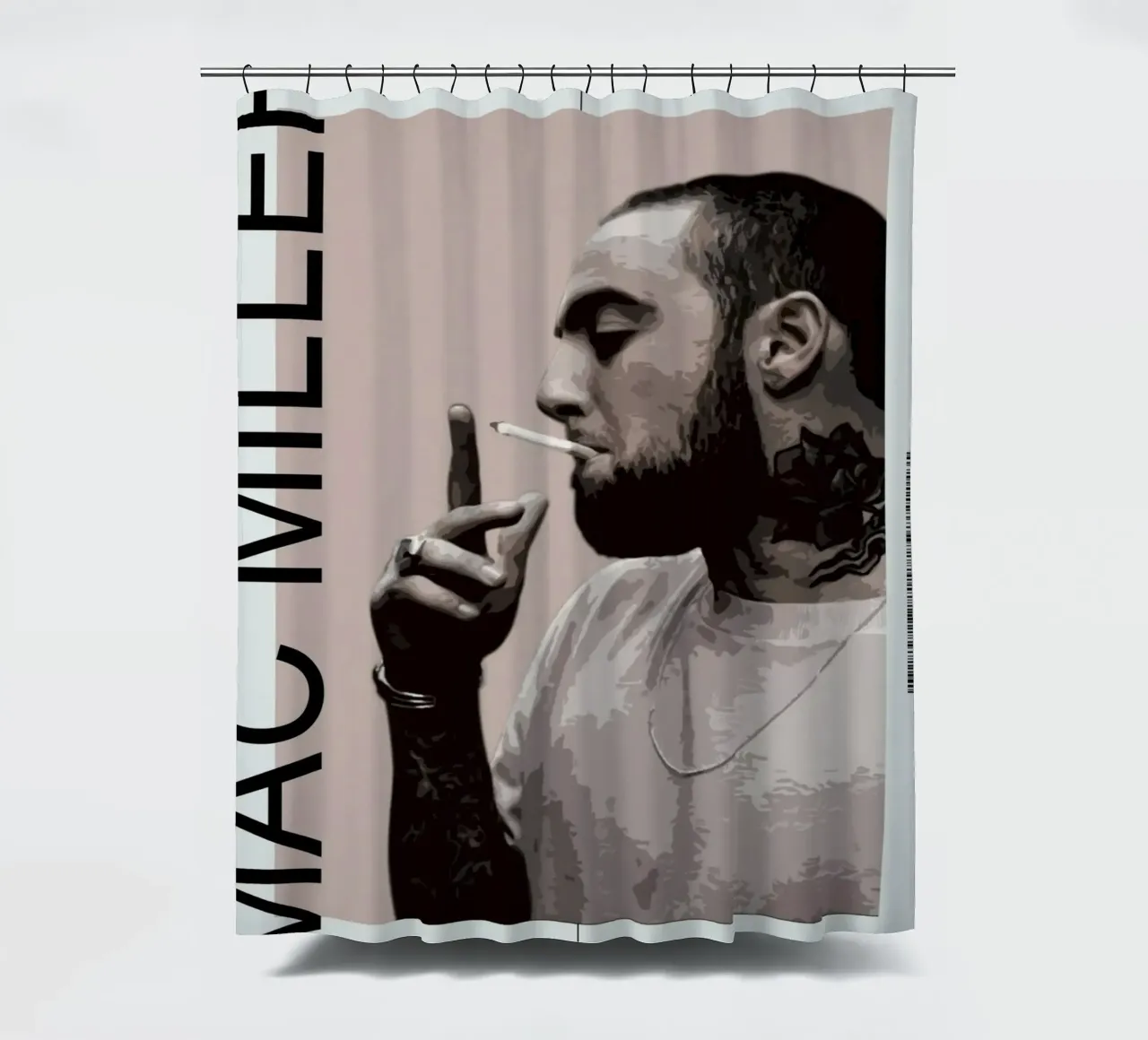 Find Me With A Smile - Mac Miller Zitat Poster Duschvorhang von rockytamoe