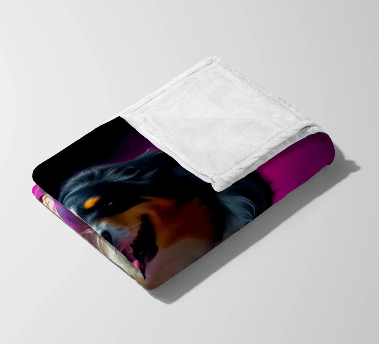The colorful Bernese Mountain Dog #115 fleece blanket by Yumis.Beargang.and.Me