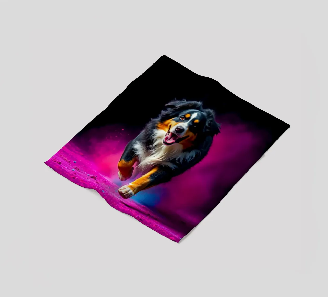 The colorful Bernese Mountain Dog #115 fleece blanket by Yumis.Beargang.and.Me