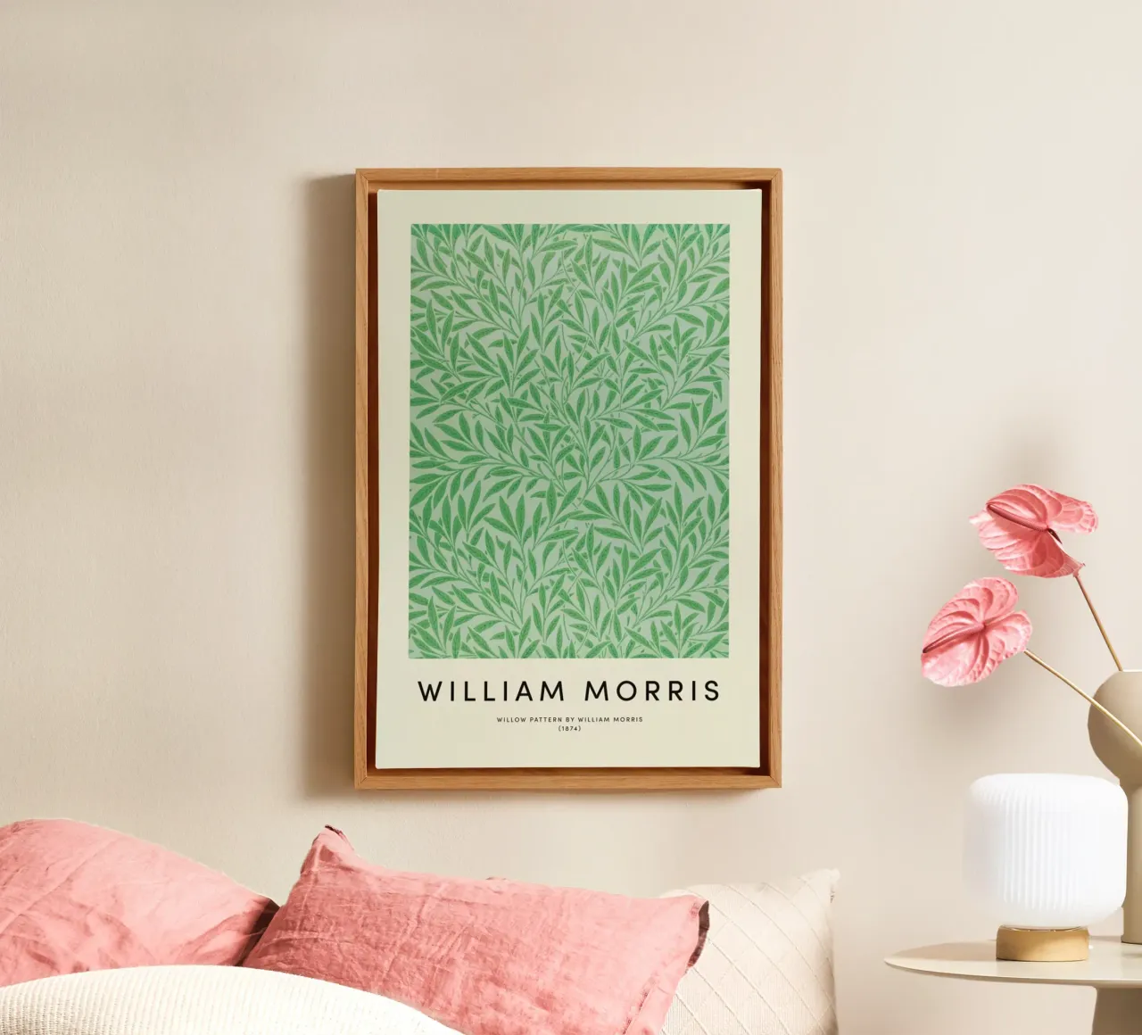 William Morris - Willow Pattern tela con Cornice a cassetta da Vintage by JUNIQE