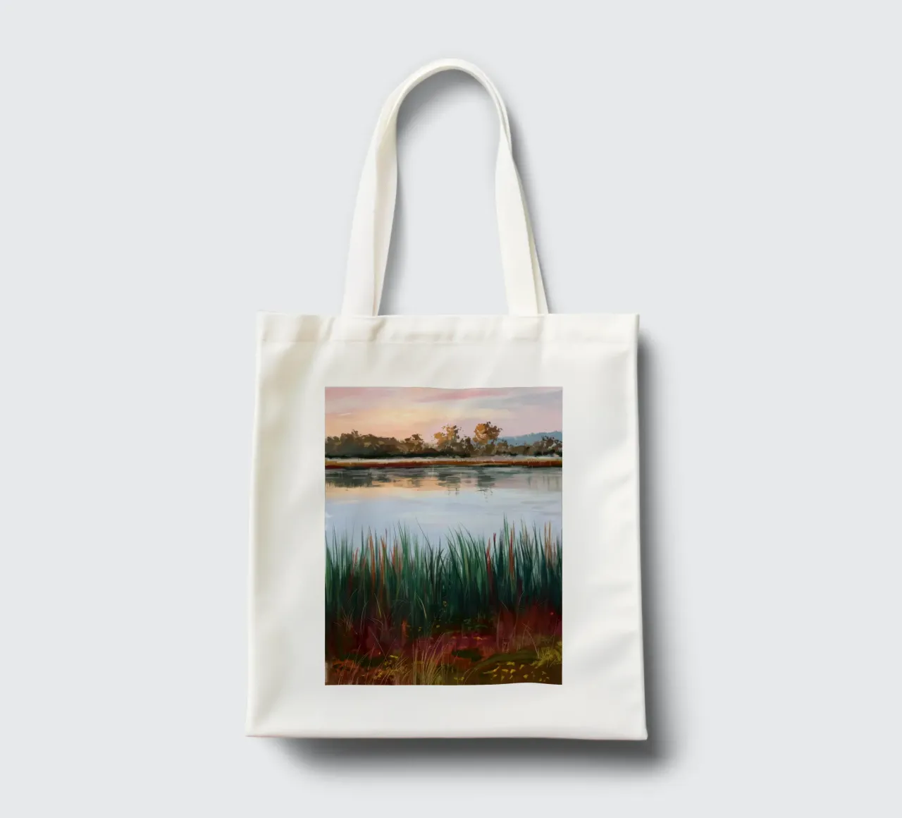 Lakeside Stillness tote bag by Verve Pigments