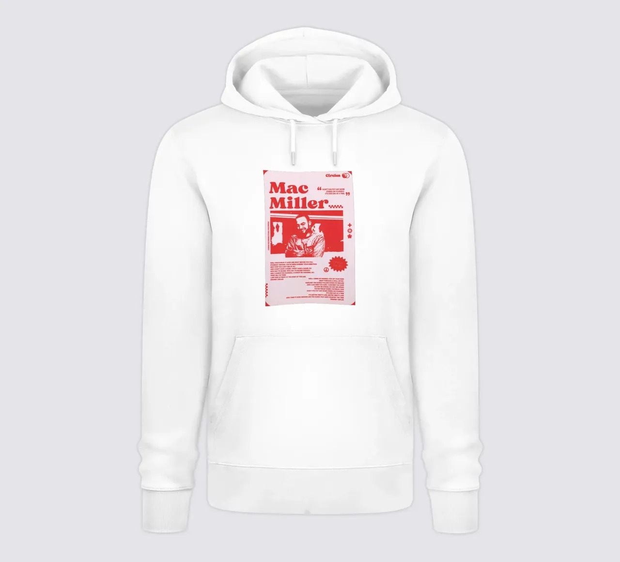Circles Era - Mac Miller Poster rosso felpa con cappuccio da rockytamoe