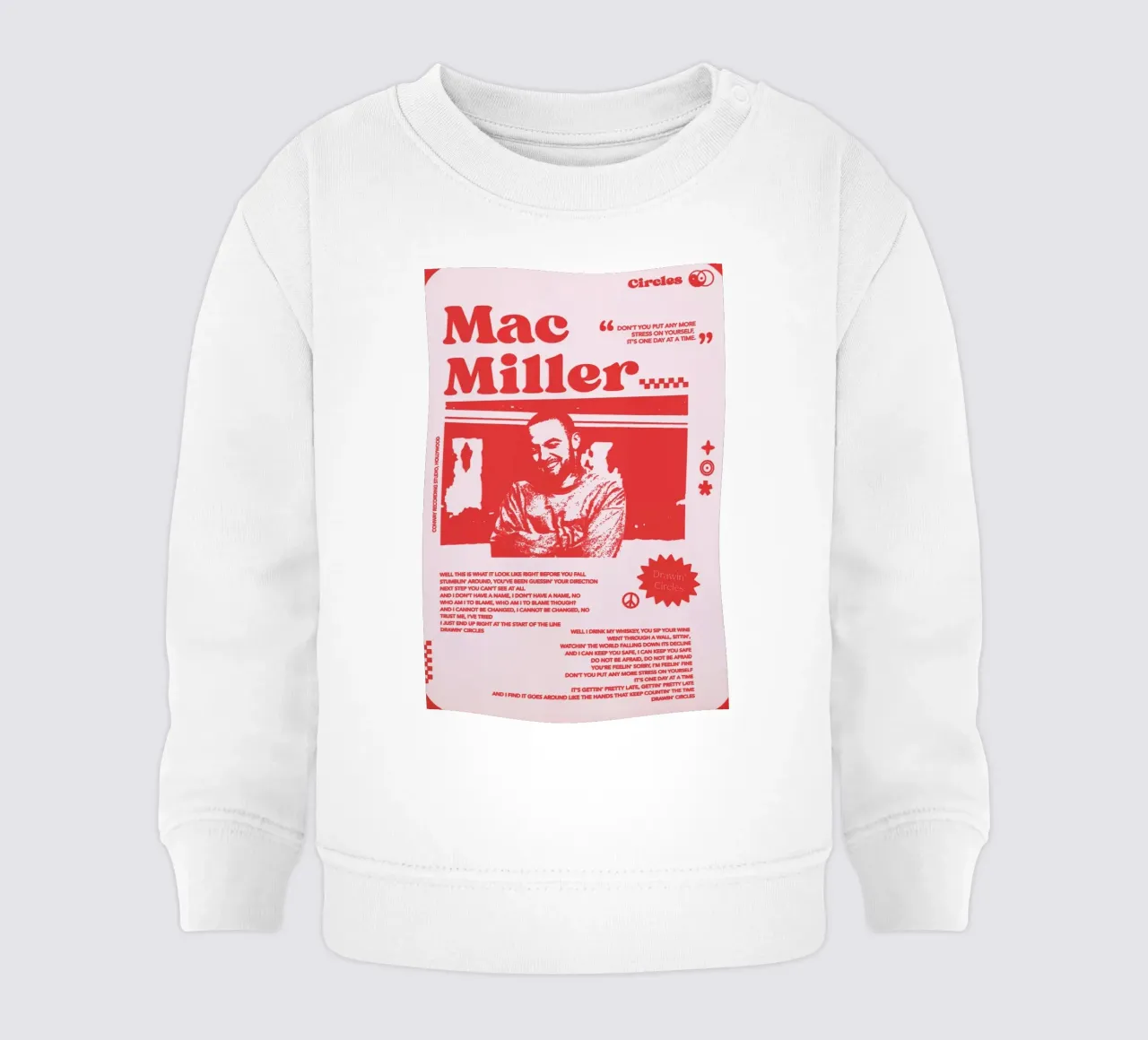 Circles Era - Mac Miller Poster rosso felpa neonato da rockytamoe