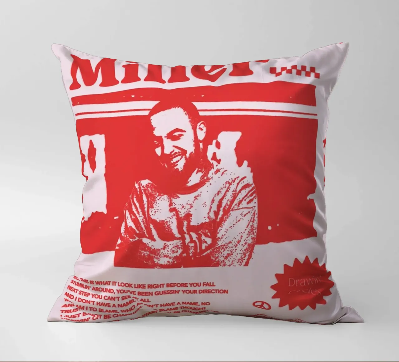 Circles Era - Mac Miller Poster rosso cuscino da rockytamoe