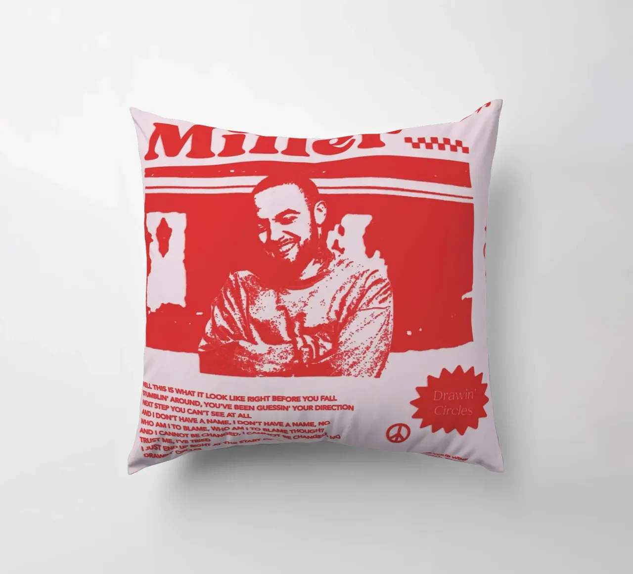 Circles Era - Mac Miller Poster rosso cuscino da rockytamoe