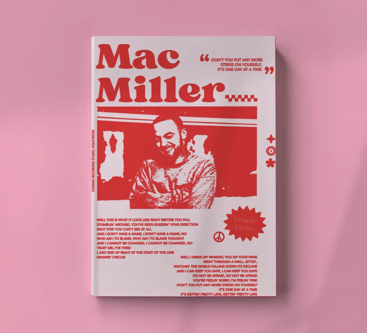 Circles Era - Mac Miller Red Poster notebook by rockytamoe