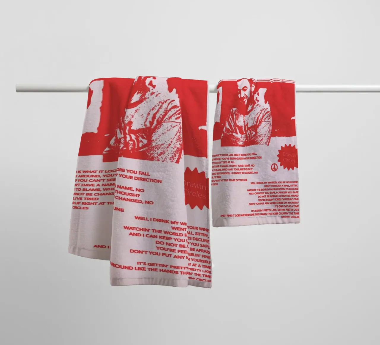 Circles Era - Mac Miller Poster rosso asciugamano da bagno da rockytamoe