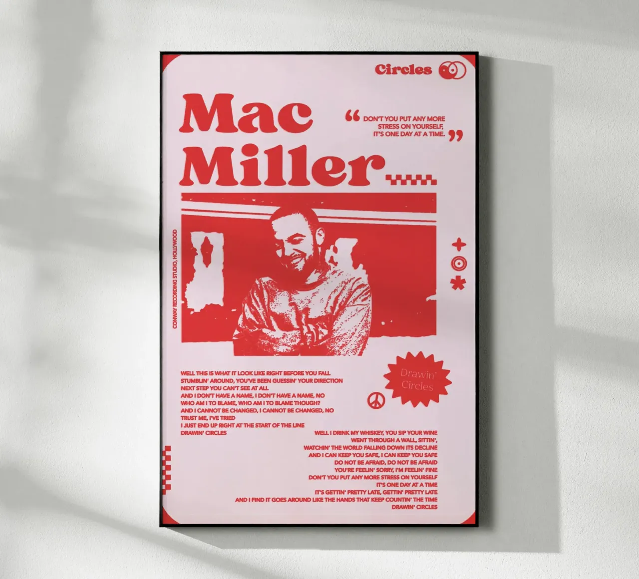 Kreise Ära - Mac Miller Rotes Poster Acryl-Glas von rockytamoe
