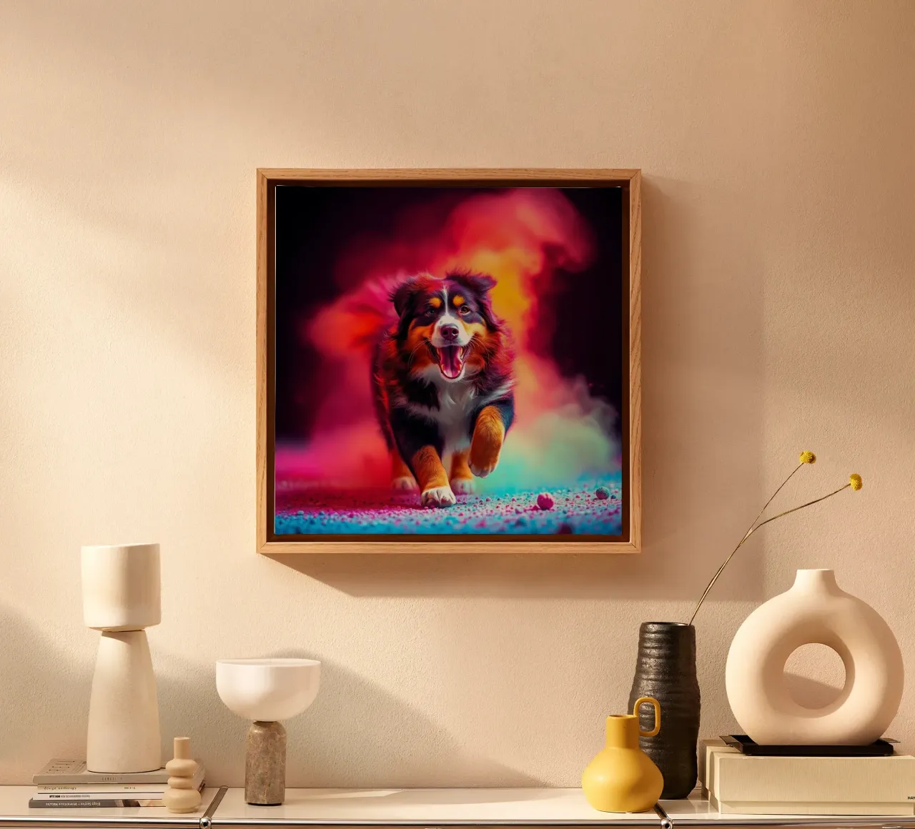 The colorful Bernese Mountain Dog #116 canvas by Yumis.Beargang.and.Me