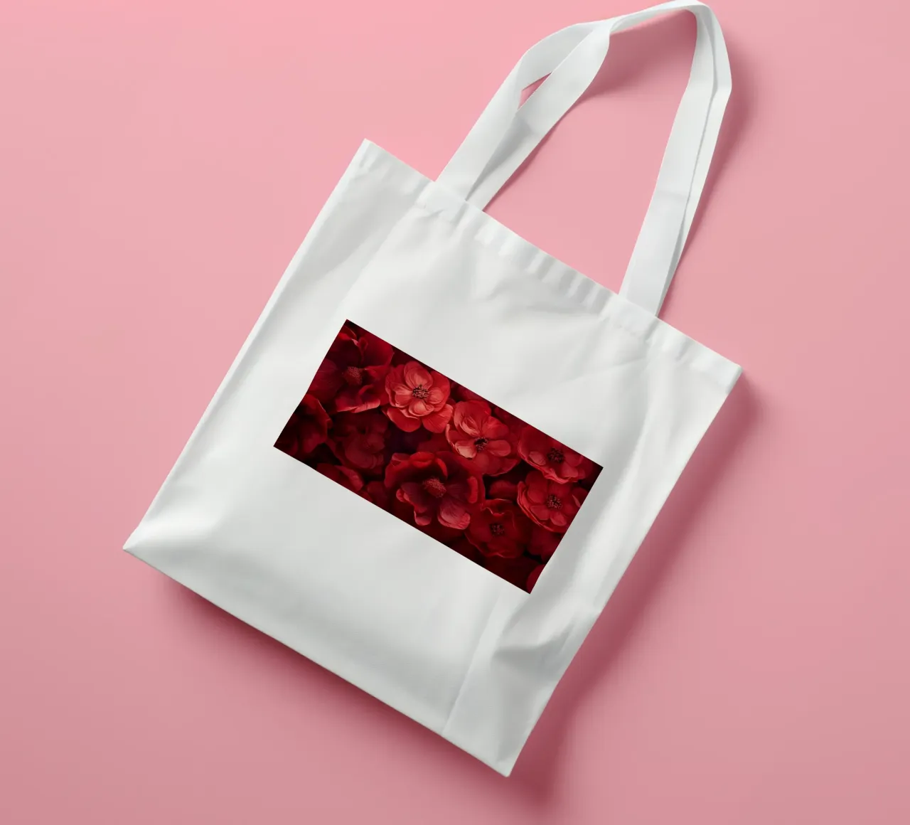 Fiori rossi borsa in juta da Imagine