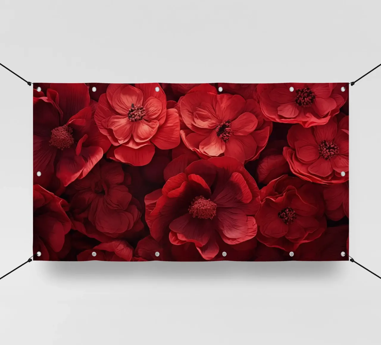 Fiori rossi telo in pvc da Imagine