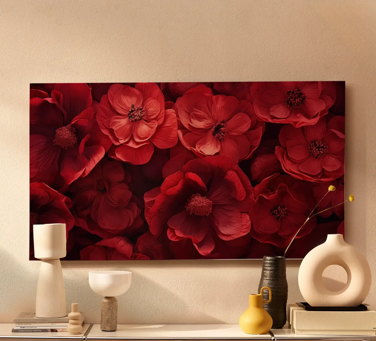 Fiori rossi alluminio dibond da Imagine