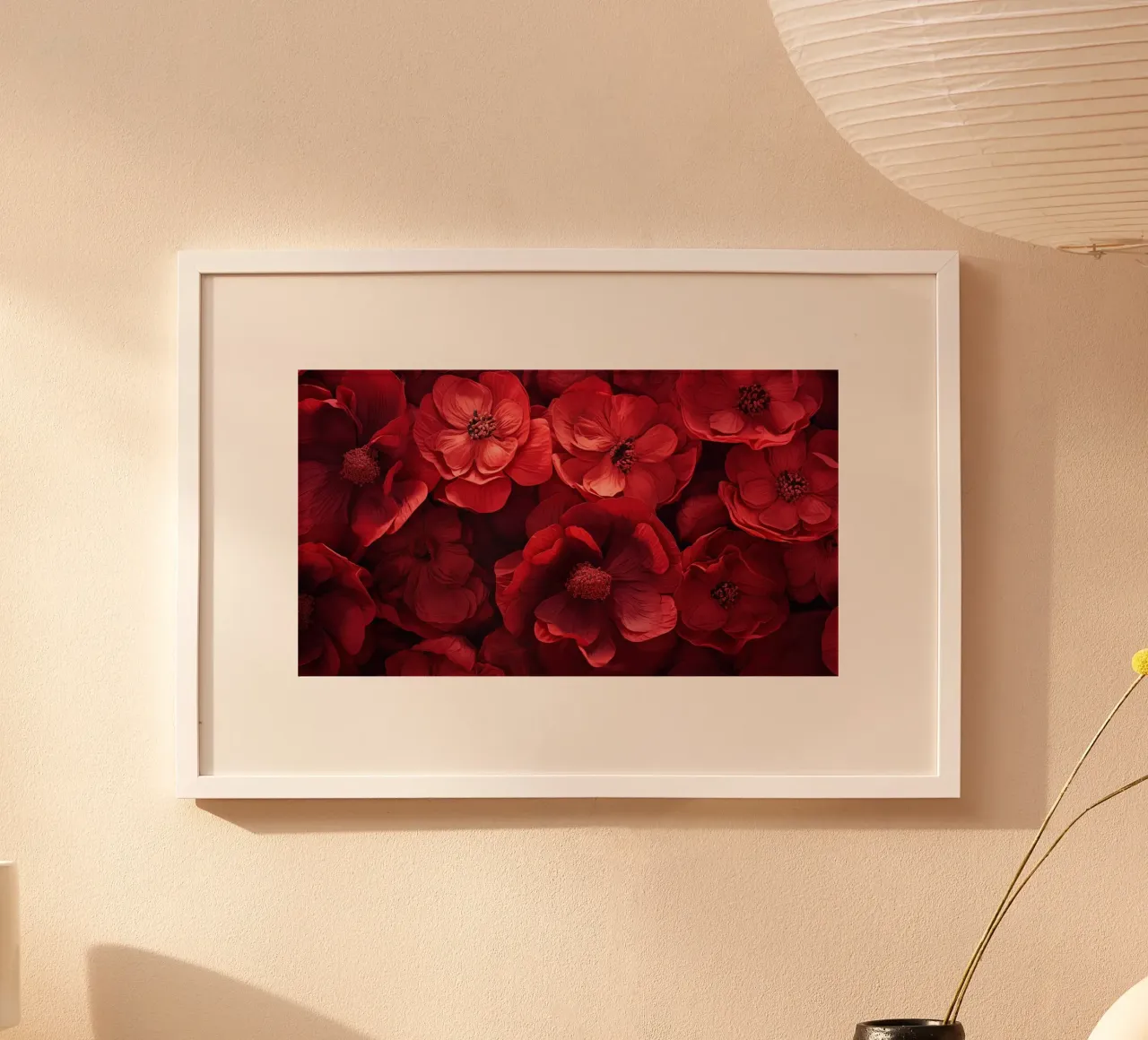 Fiori rossi carta hahnemühle da Imagine