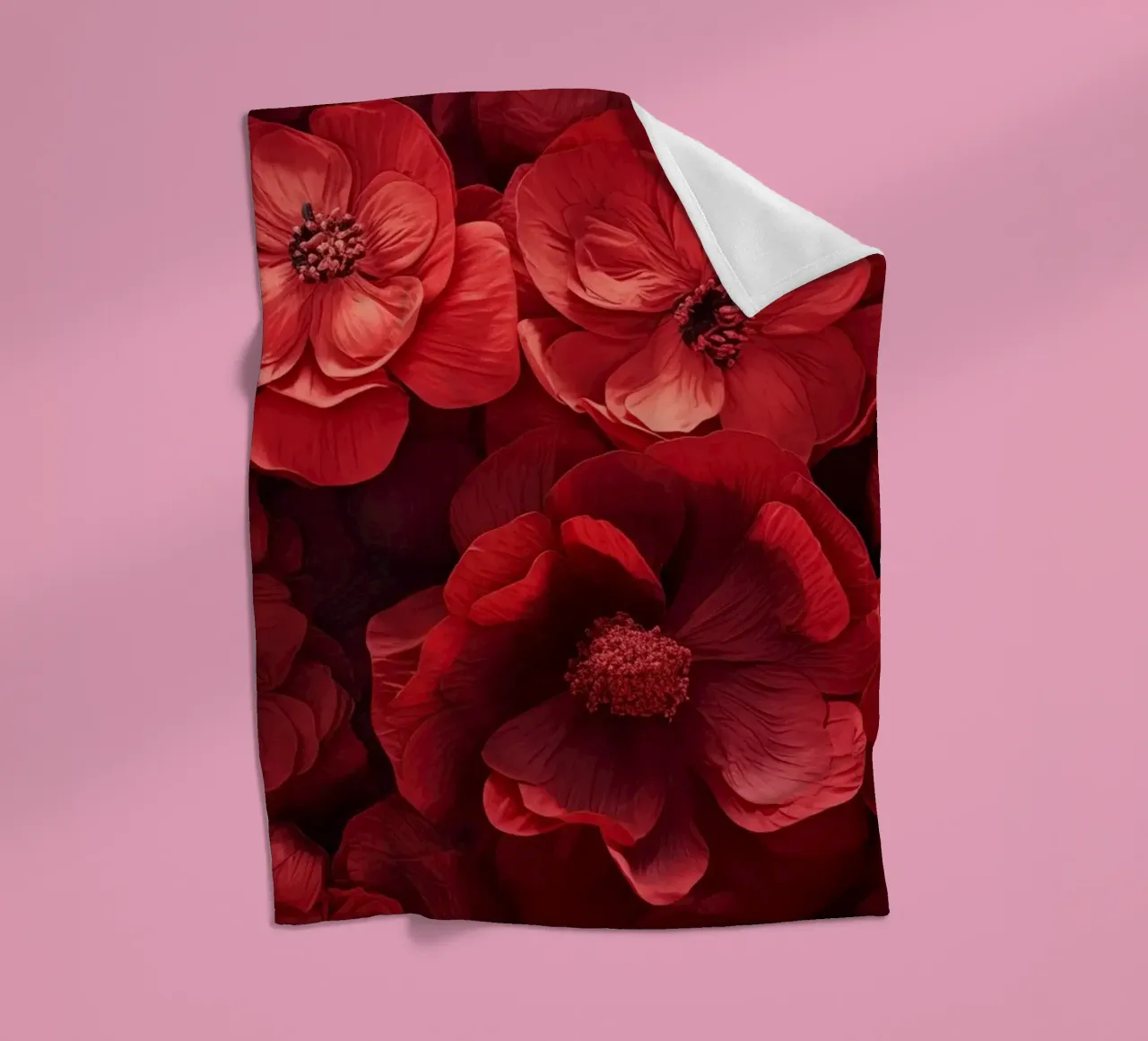 Fiori rossi coperta in pile da Imagine