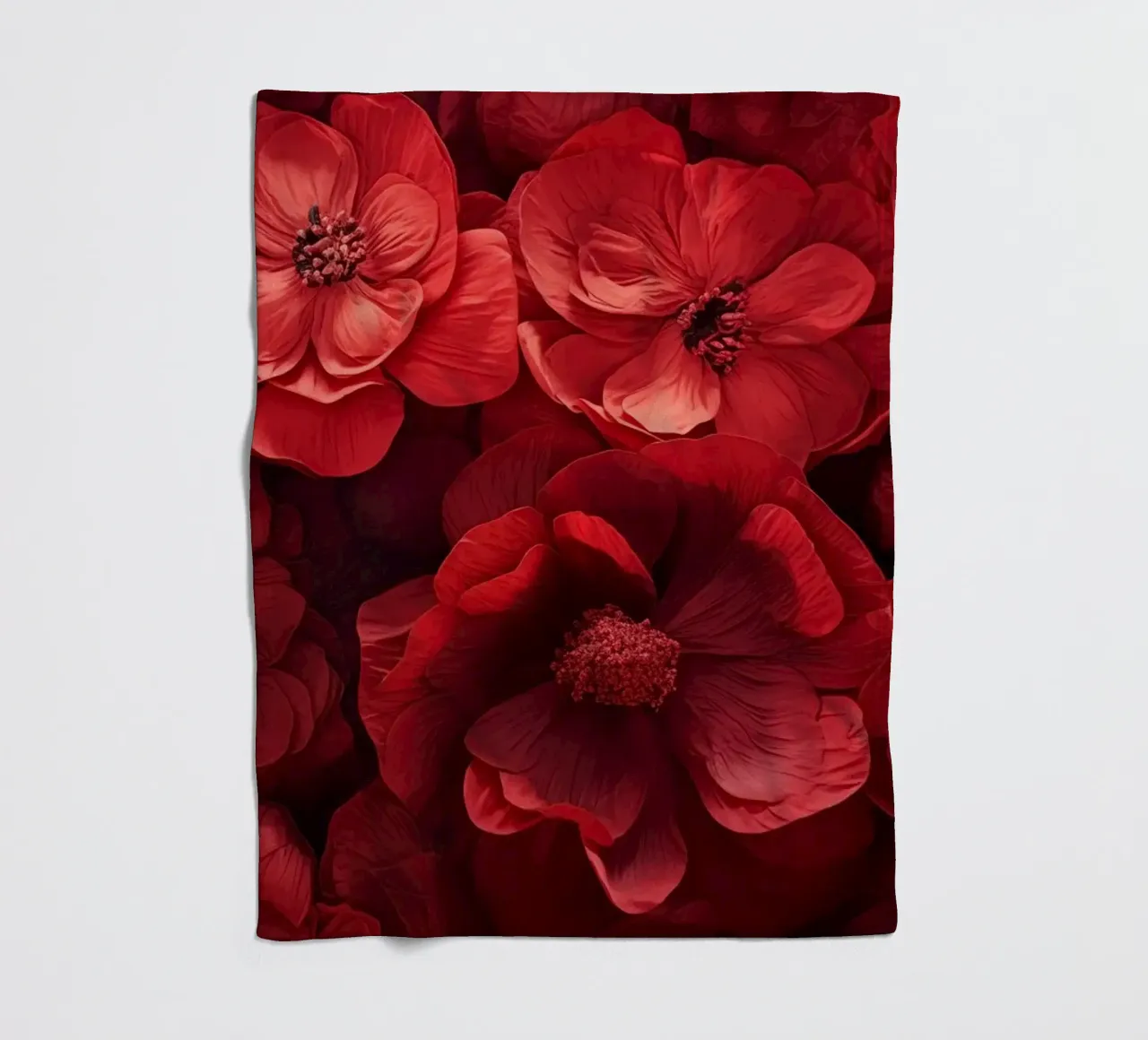Fiori rossi coperta in pile da Imagine