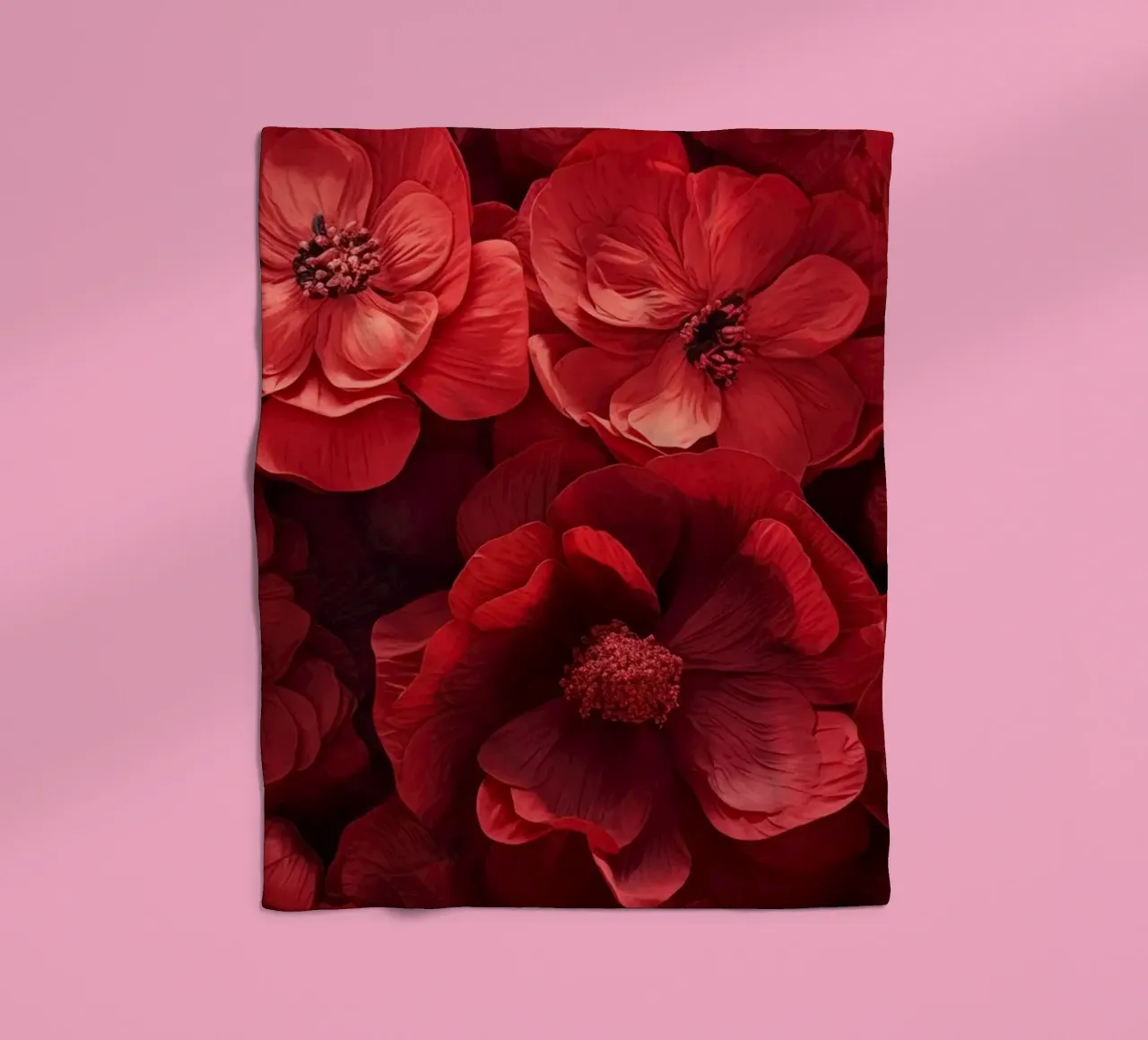 Fiori rossi coperta in pile da Imagine