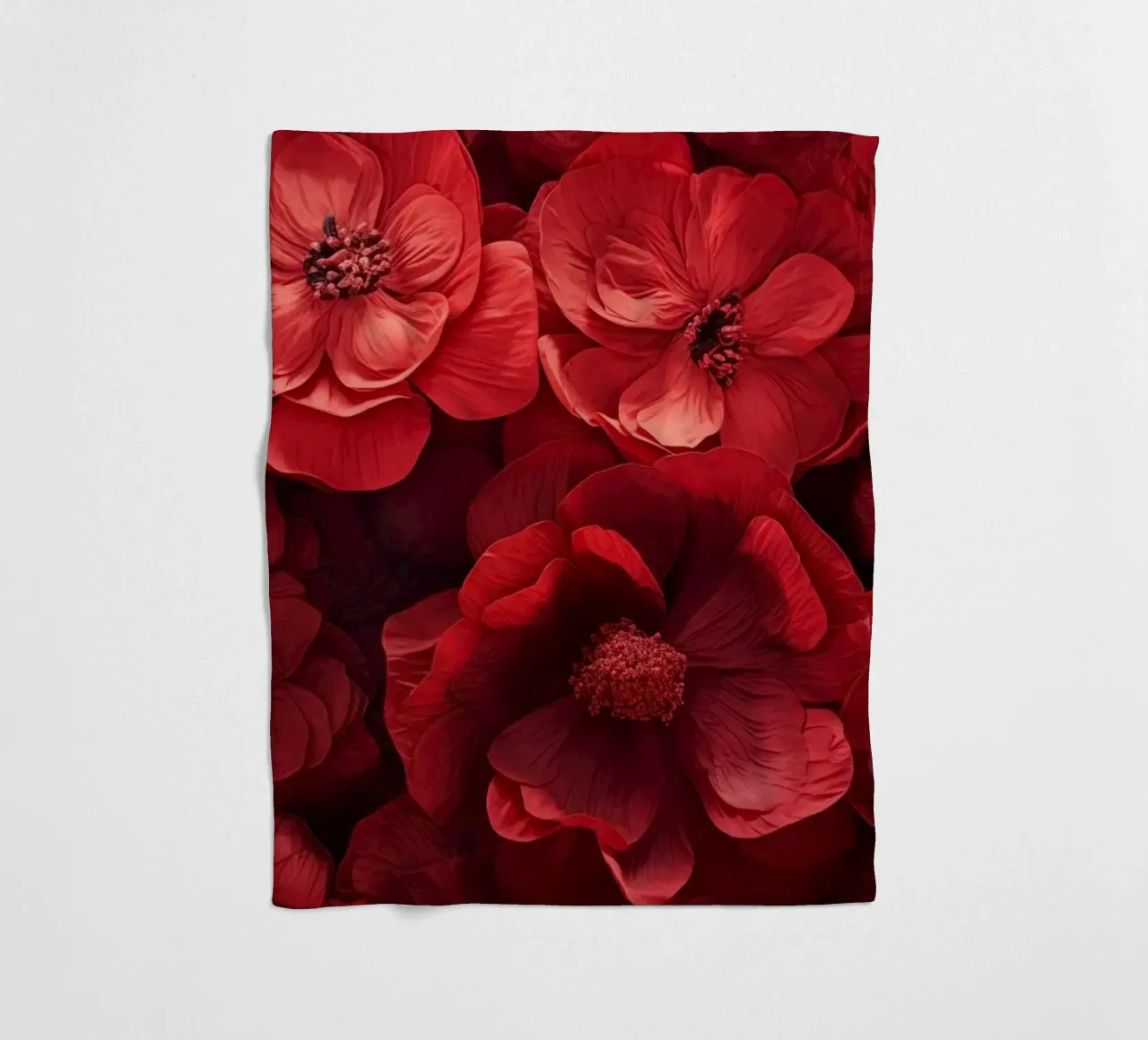 Fiori rossi coperta in pile da Imagine