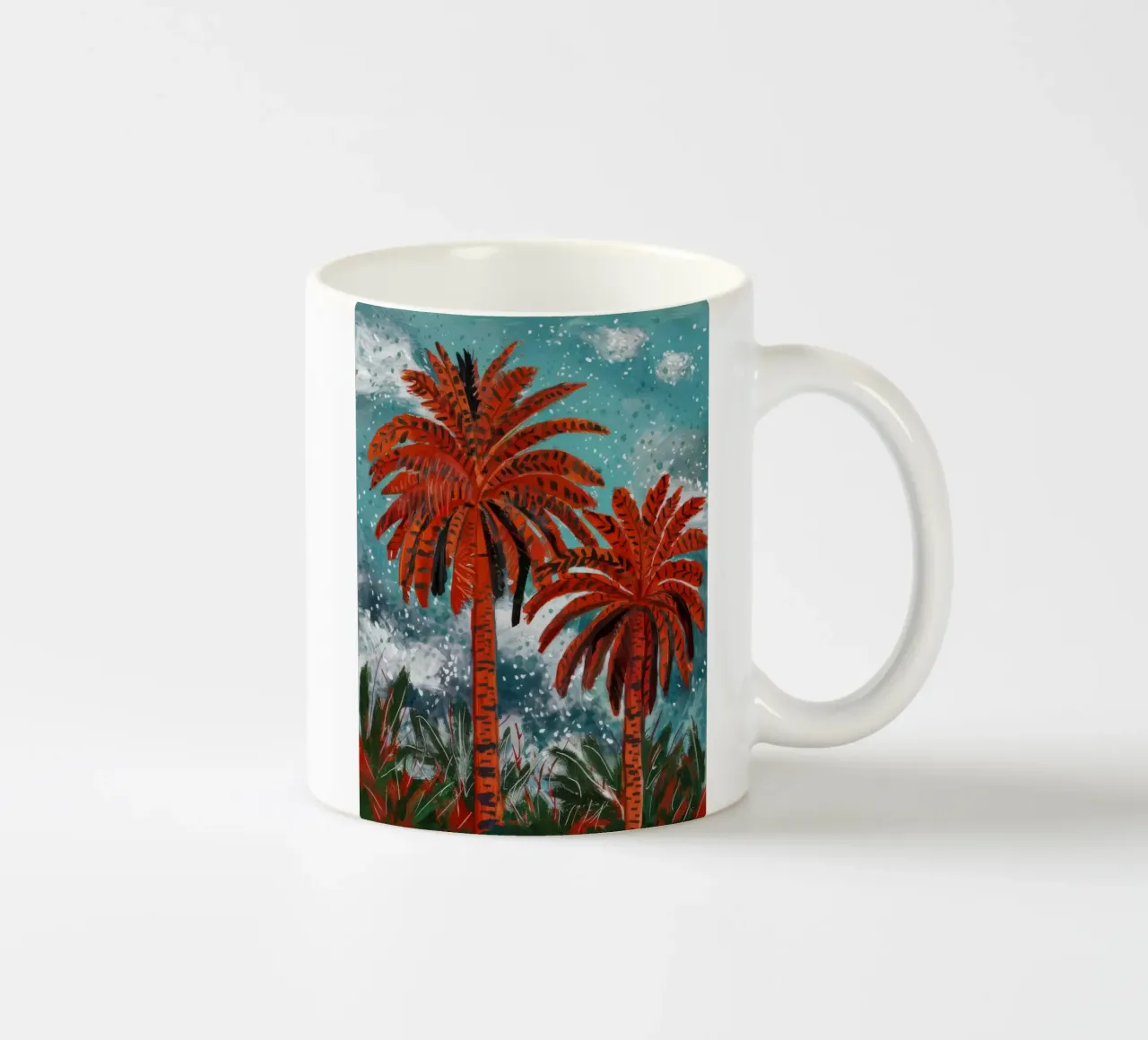 Fantasia di Palme di Fuoco tazza in ceramica da Verve Pigments