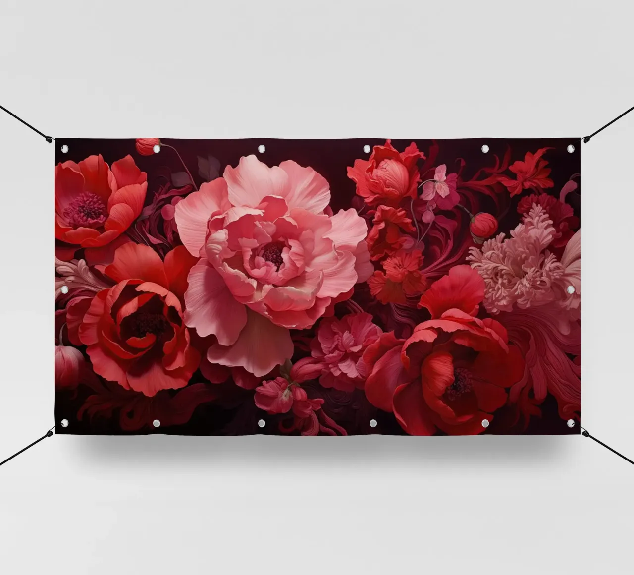 Fiori rossi telo in pvc da Imagine
