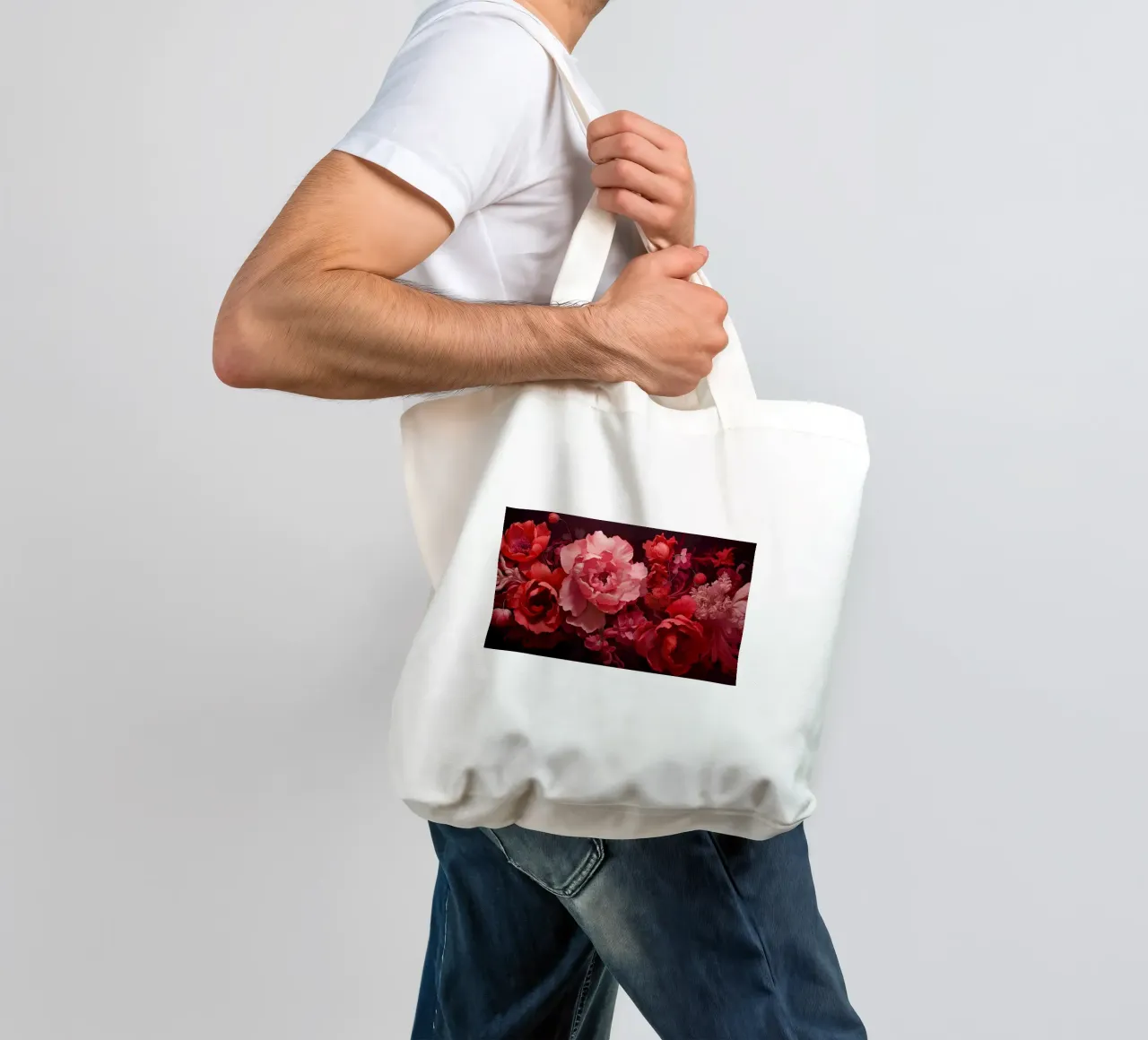 Red flowers tote bag by Imagine