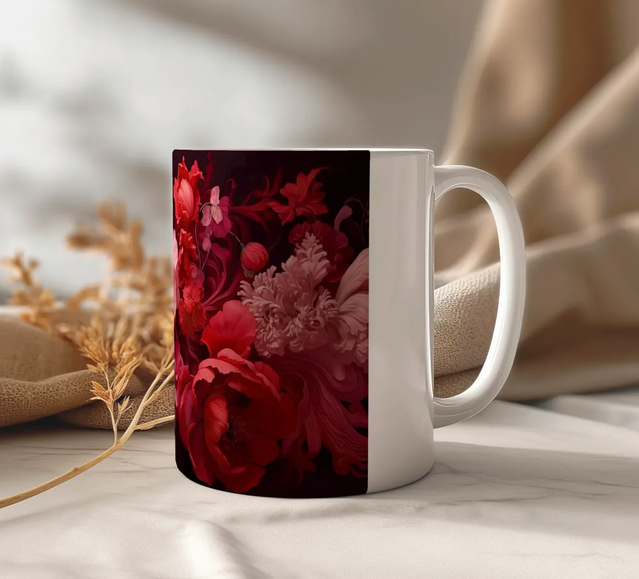 Fiori rossi tazza in ceramica da Imagine
