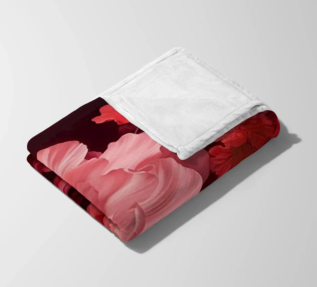 Red flowers fleece blanket by Imagine