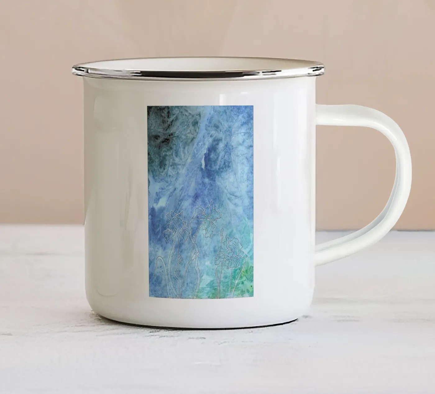 Iris enamel mug by Ctoft