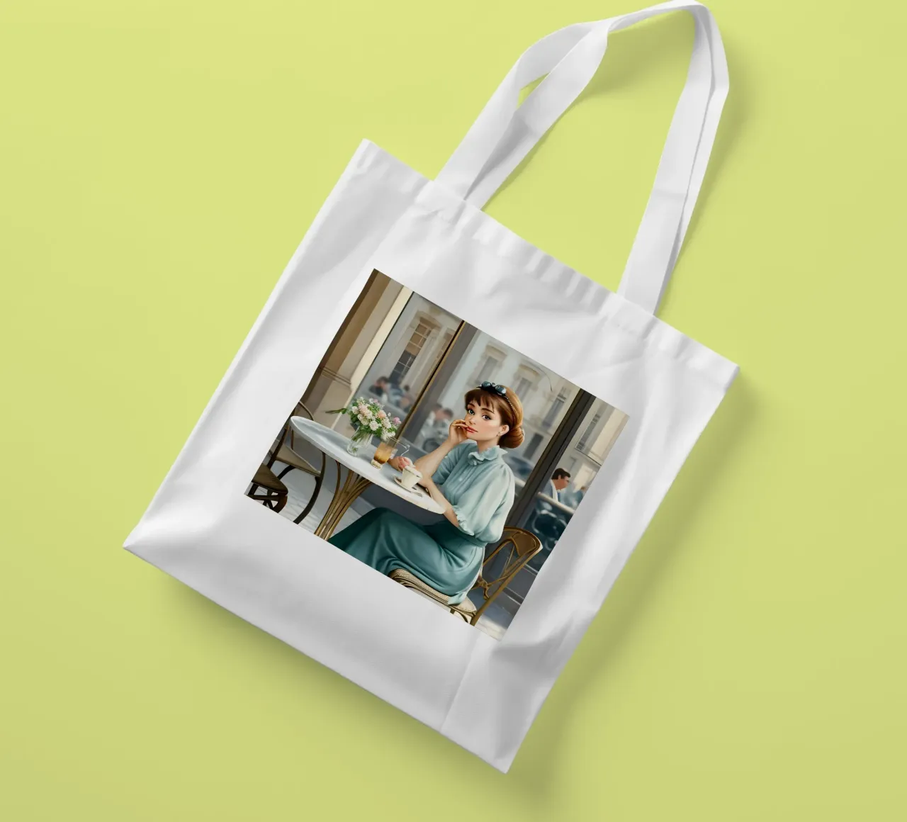Audrey at Breakfast (at Tiffany's) tote bag by Anita's Dream
