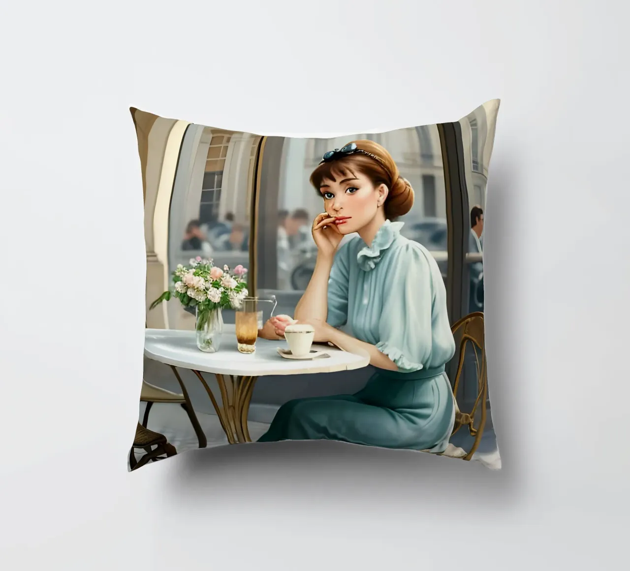 Audrey a Colazione (da Tiffany) cuscino da Anita's Dream