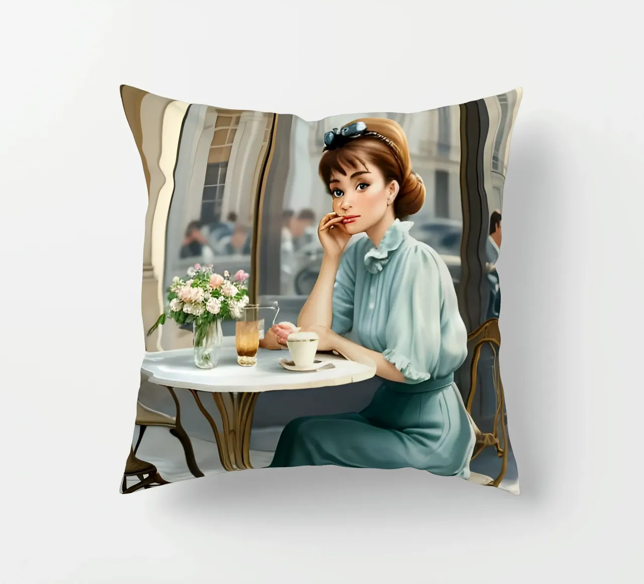 Audrey a Colazione (da Tiffany) cuscino da Anita's Dream
